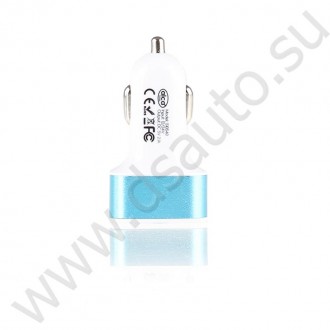 Зарядное устройство 12v 3 х USB голубой