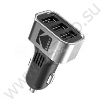 Автомобильное зарядное устройство KODAK для телефона/планшета, USBх3, Quick Charge 3.0. UC110