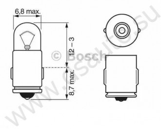 Bosch Лампа накаливания BA7s 12В