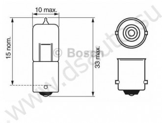 Bosch Лампа накаливания BA9s 12В