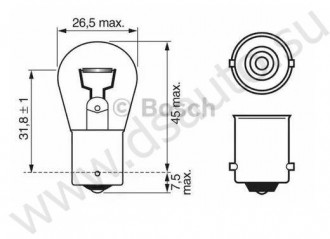 Bosch Лампа накаливания P21W 24В