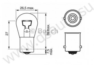 Bosch Лампа накаливания BA15s 24В